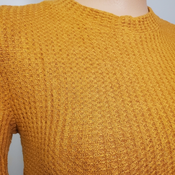 Forever 21 Mustard Gold Knitted Shortsleeve Top - Picture 3 of 5